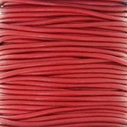 Cordoncino europeo in pelle 2 mm - Rosso x1m
