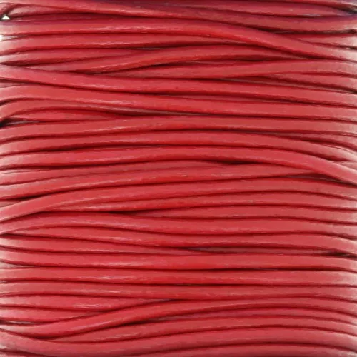 Cordoncino europeo in pelle 2 mm - Rosso x1m