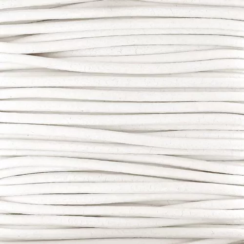 Cordoncino europeo in pelle 2 mm - Bianco x1m