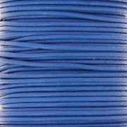 Cordoncino europeo in pelle 2 mm - blu duro x1m