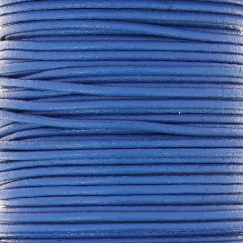 Cordoncino europeo in pelle 2 mm - blu duro x1m