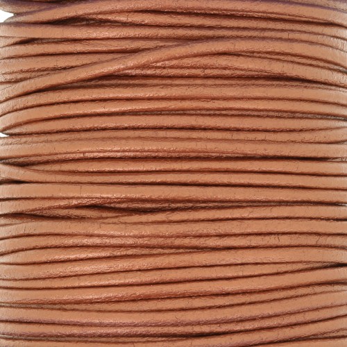 Cordoncino europeo in pelle 2 mm - Rame x1m