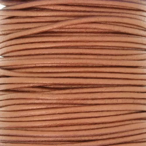 Cordoncino europeo in pelle 2 mm - Rame x1m