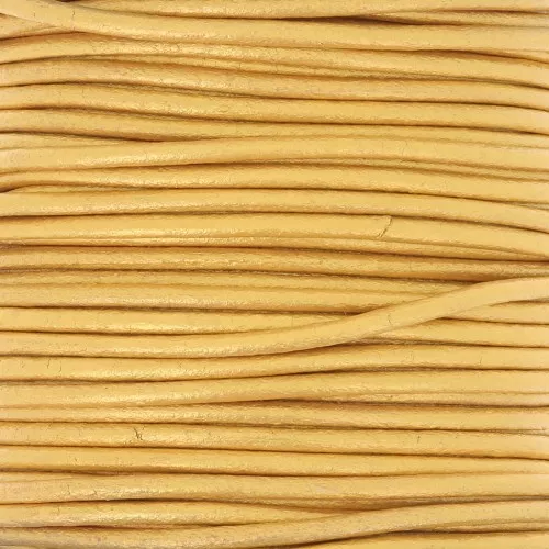 Cordoncino europeo in pelle 2 mm - Oro x1m