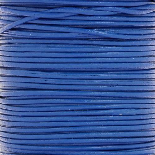 Cordoncino europeo in pelle 1 mm - blu duro x1m