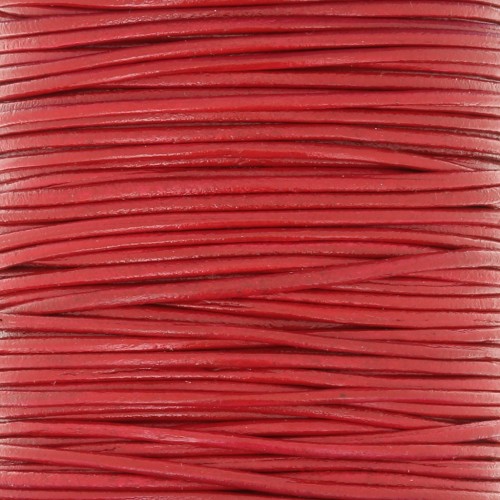 Cordoncino europeo in pelle 1 mm - Rosso x1m