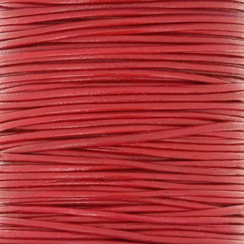 Cordoncino europeo in pelle 1 mm - Rosso x1m