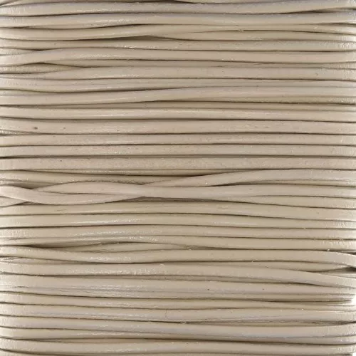 Cordoncino europeo in pelle 1 mm - Beige x1m