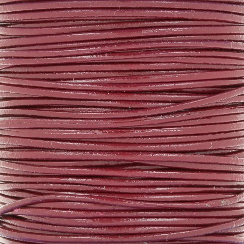 Cordoncino europeo in pelle 1 mm - Bordeaux x1m