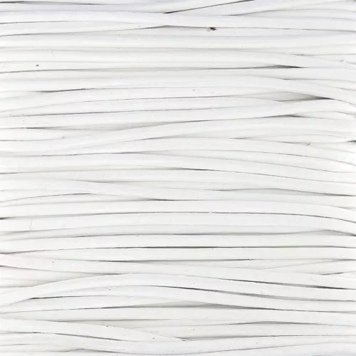 Cordoncino europeo in pelle 1 mm - Bianco x1m