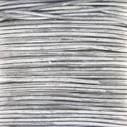 Argentato - Cordon en cuir européen 1 mm - Argenté x1m Cordon en cuir européen 1 mm - Argenté x1m