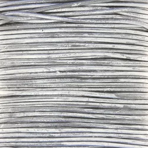 Cordoncino europeo in pelle 1 mm - Argento x1m