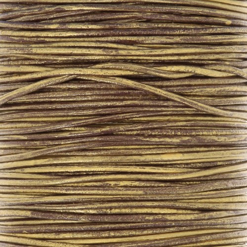 Cordone di cuoio europeo 1 mm - Bronzo x1m