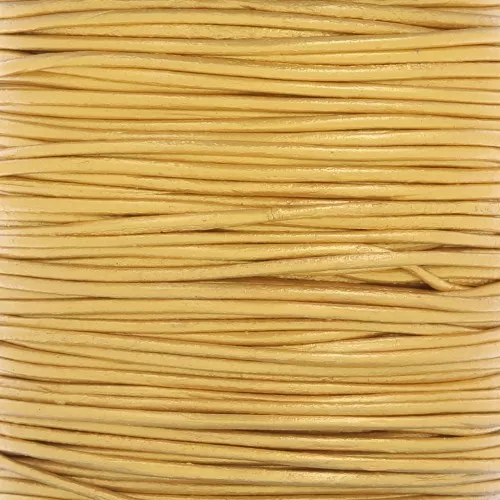 Cordoncino europeo in pelle 1 mm - Oro x1m