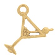 Ciondolo in vetro da cocktail 10x11 mm - Placcato oro 3 micron x1