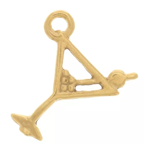 Ciondolo in vetro da cocktail 10x11 mm - Placcato oro 3 micron x1