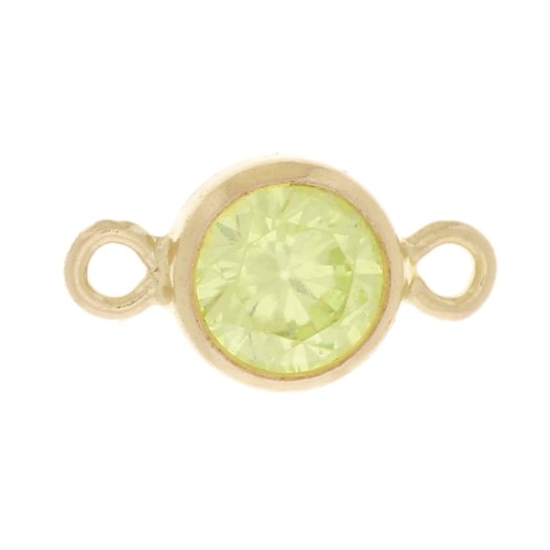 Distanziatore rotondo da 4,5 mm in ossido di zirconio - Lime - Gold filled