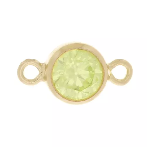 Distanziatore rotondo da 4,5 mm in ossido di zirconio - Lime - Gold filled