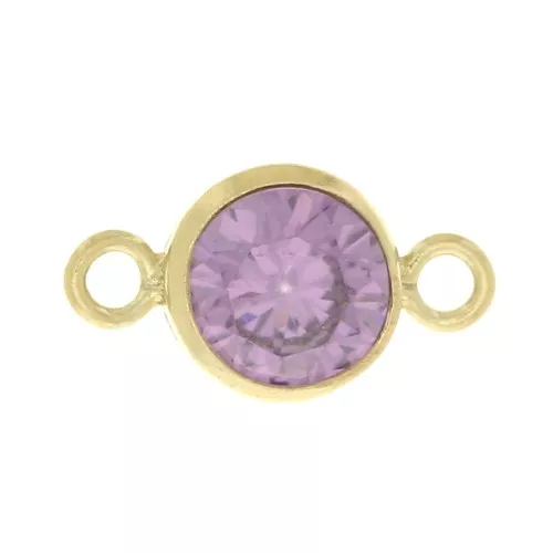 Distanziatore 4,5 mm rotondo in ossido di zirconio Lt Ametista - Gold filled