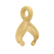 Gancio pendente - cauzione 8x3 mm - motivo a foglia - Placcato oro 3 micron x1|raw }}
