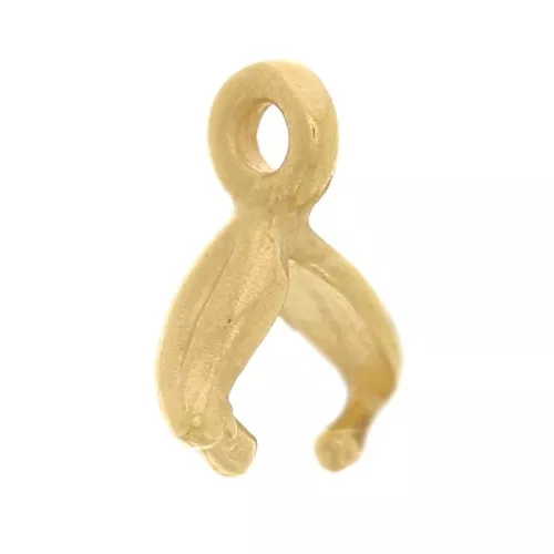 Gancio pendente - cauzione 8x3 mm - motivo a foglia - Placcato oro 3 micron x1