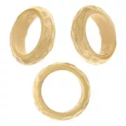 Perla rotonda martellata 7x2 mm - Placcato oro 3 micron x1