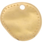 Ciondolo rotondo irregolare 14x13 mm - Dorato con oro fino x1|raw }}