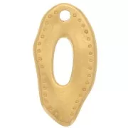 Ciondolo ovale irregolare cavo 18x9 mm - Dorato con oro fino x1