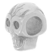 Perlina con teschio e ossa incrociate 12x7 mm foro grande - acciaio inox 304L x1