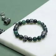 Perlina a foro largo da 9,5 mm - motivo del sole - acciaio inox 304L x1