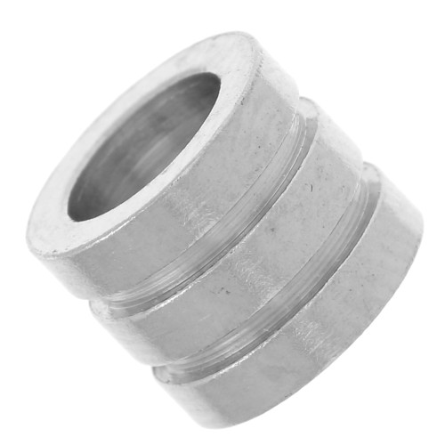 Perlina tubolare scanalata 8x6,5 mm a foro largo - acciaio inox 304L x1