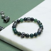 Perlina quadrata appiattita 10,5 mm foro grande - schema a croce - acciaio inox 304L x1