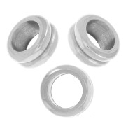 Perla a disco con foro largo 6,5x3 mm - Acciaio inossidabile 304L x5
