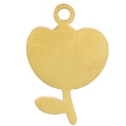 Ciondolo a tulipano in resina epossidica 12x8 mm - Acciaio inossidabile 316L Dorato x1