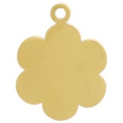 Ciondolo a fiore in resina epossidica da 9,5 mm - acciaio inossidabile 316L Dorato - arancione x1