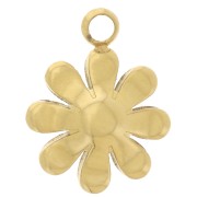 Ciondolo a forma di fiore da 7,5 mm con cabochon in imitazione di madreperla, acciaio inossidabile 304L Dorato x1