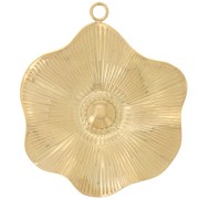 Pendenti a fiore irregolari con effetto plissettato 35 mm - Acciaio inossidabile 304L Dorato x2