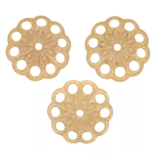 Coppette filigranate, lavorate 10 mm - Dorato x20