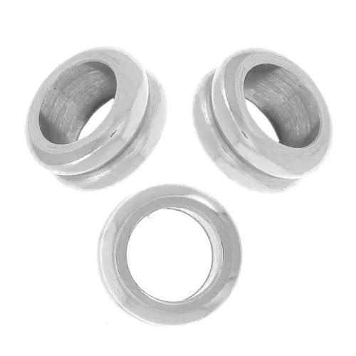 Perline a foro largo 5x3 mm - acciaio inox 304L x5