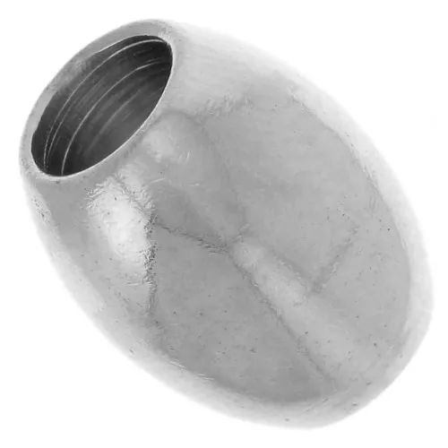 Perle di oliva a foro largo 10x8 mm - acciaio inox 304L x5