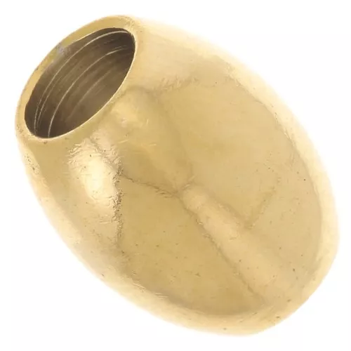 Perline a oliva a foro largo 10x8 mm - Acciaio inossidabile 304L Dorato x5