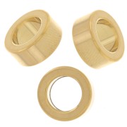 Perle di rondella Heishi - disco piatto - 10x4,5 mm acciaio inossidabile 304L Dorato x5|raw }}