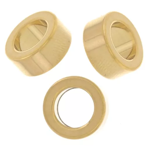 Perle di rondella Heishi - disco piatto - 10x4,5 mm acciaio inossidabile 304L Dorato x5