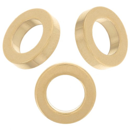 Perle di rondella Heishi - disco piatto - 10x2,5 mm acciaio inossidabile 304L Dorato x5