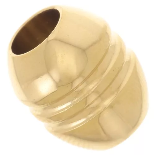 Perla d'oliva 15x12 mm a foro largo - Acciaio inossidabile 304L Dorato x1