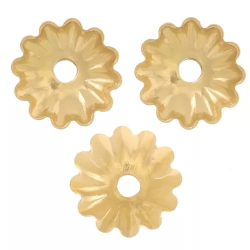 Coppette fiore 5,5 mm - Acciaio inox 304L dorato x8