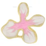 Bianco - Pendente fiore 19x20 mm con resina- acciaio inox 304L dorato - Bianco - Rosa Pendente fiore 19x20 mm con resina- acciaio inox 304L dorato - Bianco - Rosa