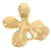 Pendente fiore 19x20 mm con resina - Acciaio inossidabile 304L dorato - Multi Blue