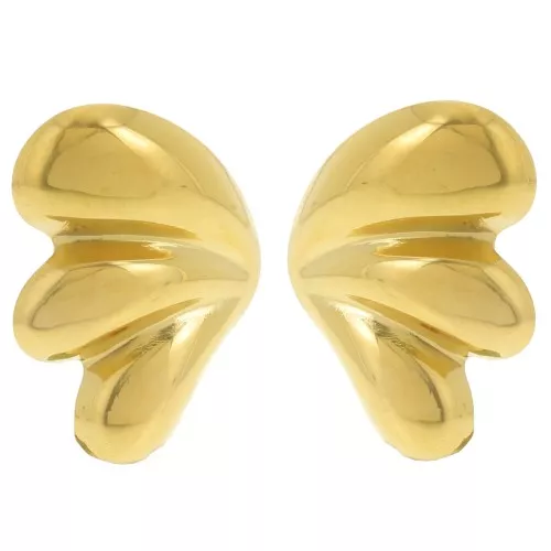Orecchini a cupola 31x22 mm - Acciaio inossidabile 304L dorato x2
