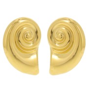 Orecchini a conchiglia 28x19 mm - Acciaio inossidabile 304L dorato x2|raw }}